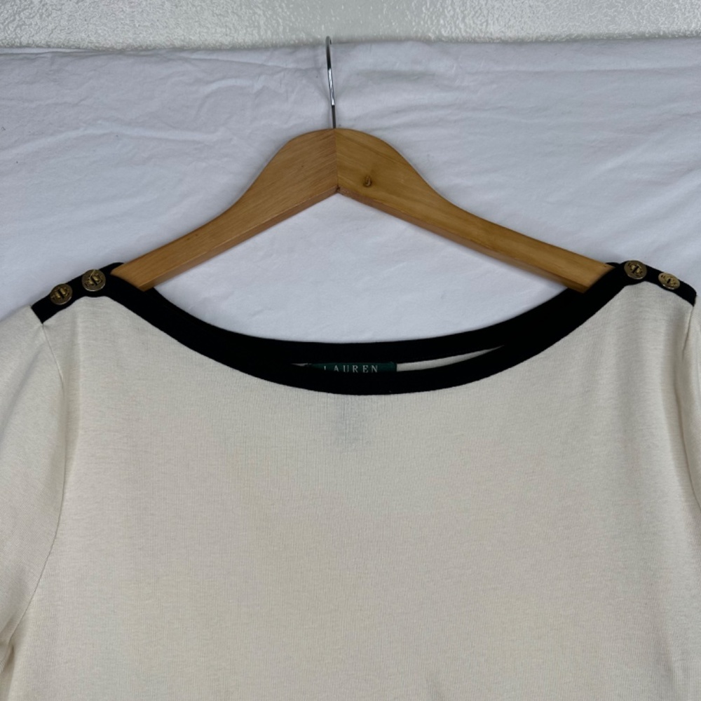 Lauren Ralph Lauren Tan 3/4 Sleeve Top Size XL SOLD AS IS - Picture 3 of 7